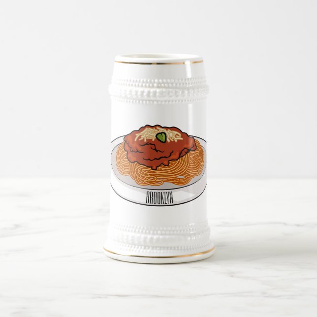 Chope À Bière Illustration de Spaghetti (Centre)