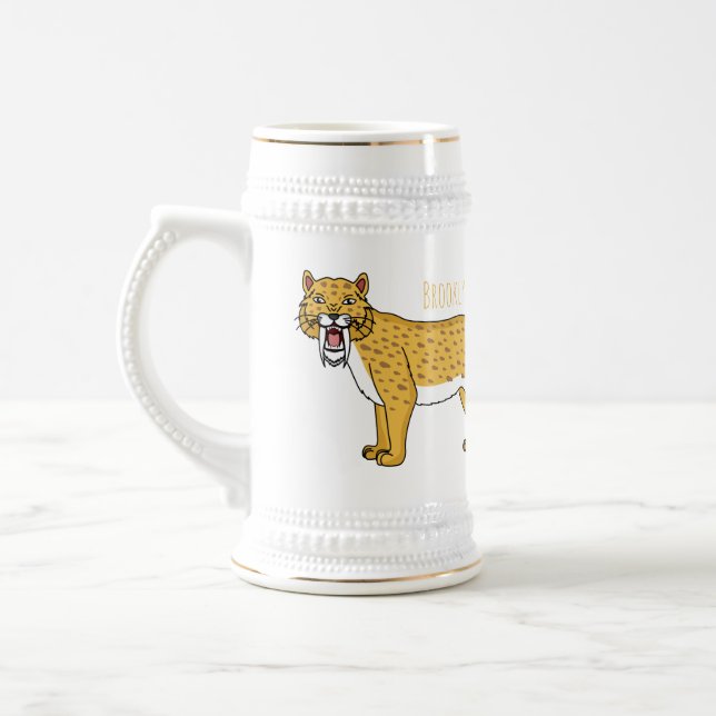 Chope À Bière Illustration de tigre à dents de sabre (Gauche)