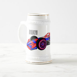 Chope À Bière Illustration de voiture de course professionnelle