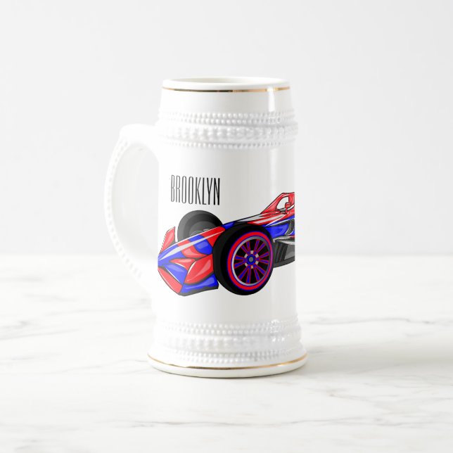 Chope À Bière Illustration de voiture de course professionnelle (Devant gauche)