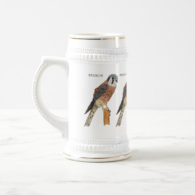 Chope À Bière Illustration d'oiseau américain Kestrel (Gauche)