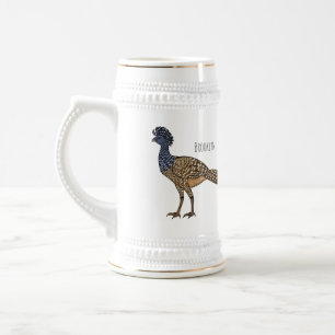Chope À Bière Illustration d'oiseau de curassow