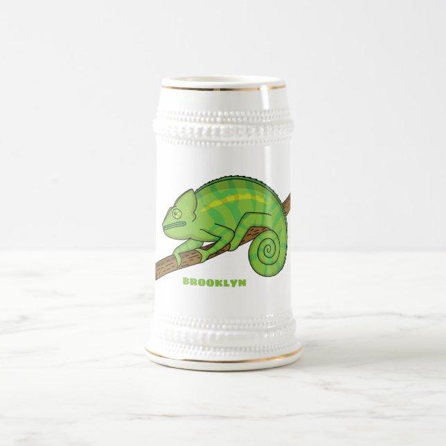 Chope À Bière Illustration du caméléon de la parson (Centre)