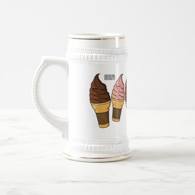 Chope À Bière Illustration du cône de crème glacée (Gauche)
