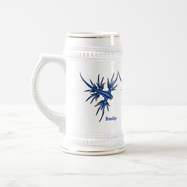 Chope À Bière Illustration du dragon bleu des limaces de mer (Gauche)