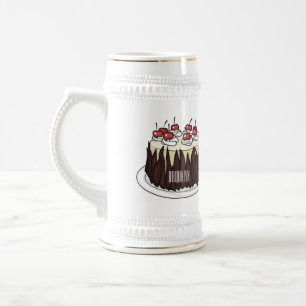 Chope À Bière Illustration du gâteau de la Forêt-Noire