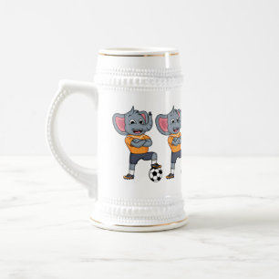 Chope À Bière Illustration du joueur de football éléphant