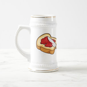 Chope À Bière Illustration du pain et de la confiture