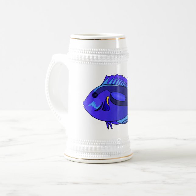 Chope À Bière Illustration du poisson de la cuve bleue (Devant gauche)
