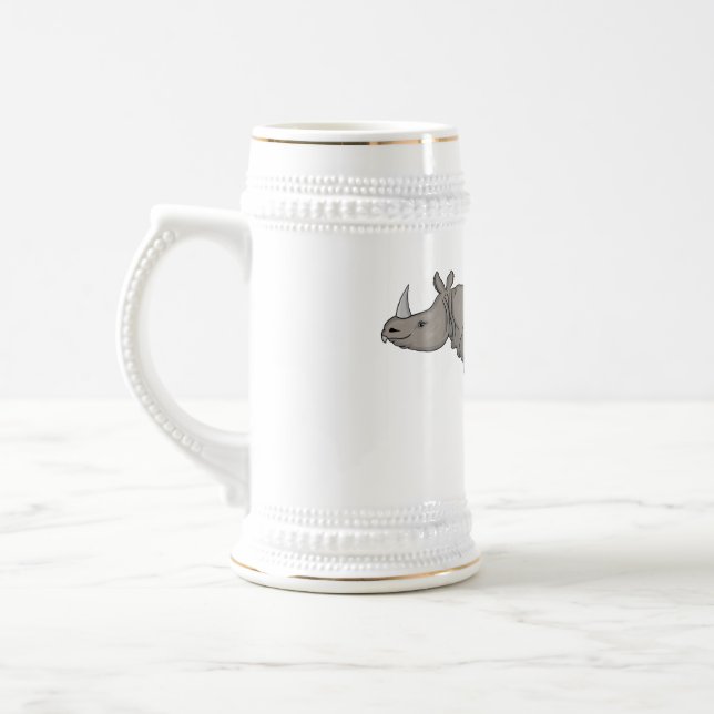 Chope À Bière Illustration du rhinocéros de Javan (Gauche)