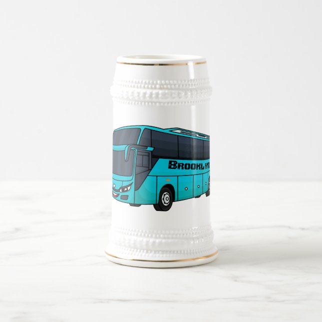 Chope À Bière Illustration d'un autobus à passagers moderne (Centre)