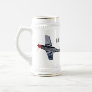 Chope À Bière Illustration d'un avion de chasse-bombardier