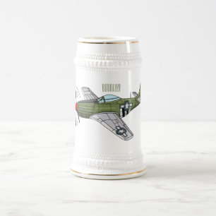 Chope À Bière Illustration d'un avion militaire