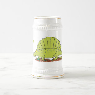 Chope À Bière Illustration d'un dimétrodon vert mignon