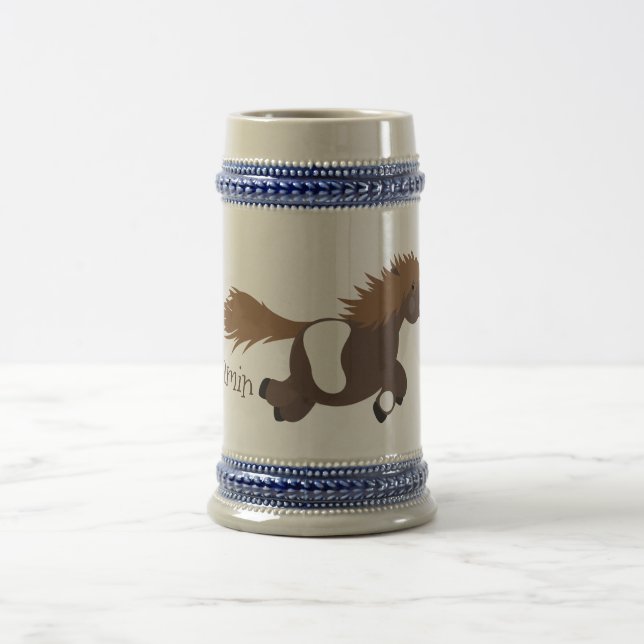 Chope À Bière Illustration d'un poney de Shetland mignon (Centre)