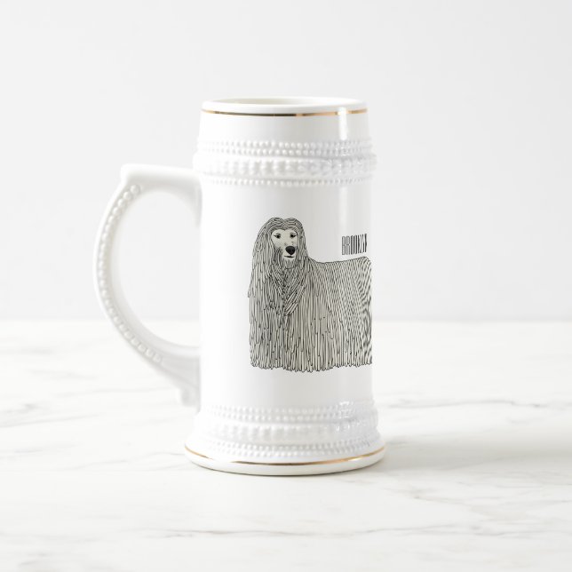 Chope À Bière Illustration Komondor pour chien (Gauche)