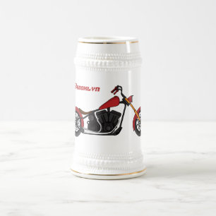 Chope À Bière Illustration motocyclette de style hélicoïdal