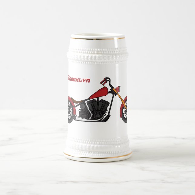Chope À Bière Illustration motocyclette de style hélicoïdal (Centre)