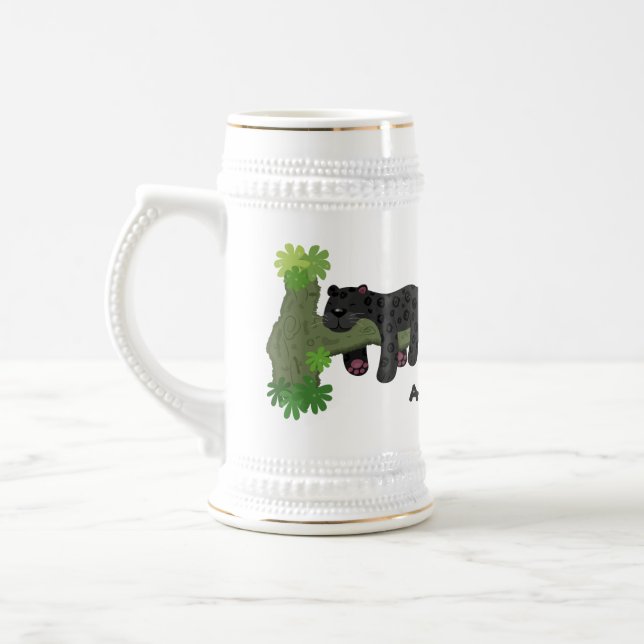 Chope À Bière Image de dessin animé de chat en panthère noire ja (Gauche)