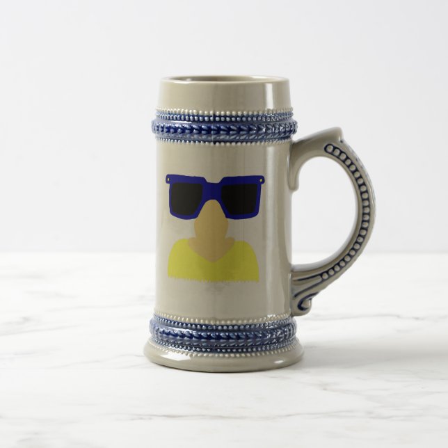Chope À Bière Incognito Mustache & Lunettes Blonde Stein (Droite)