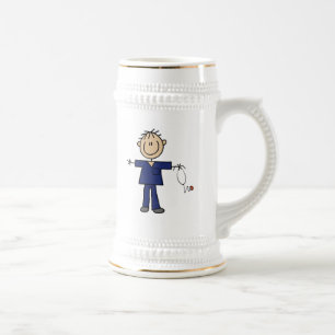 Chope À Bière Infirmier bonhomme allumette masculin peau moyenne
