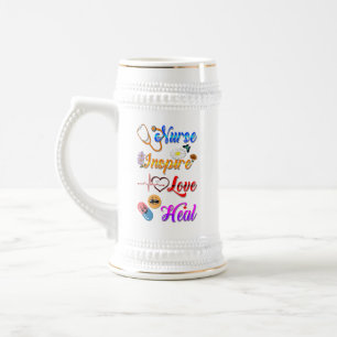 Chope À Bière Infirmière Barware Inspirer Amour Guérir Méd Théra