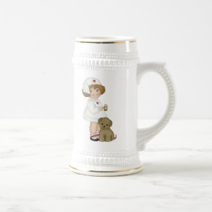 Chope À Bière Infirmière vintage avec le T-shirts et les cadeau