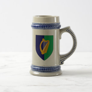 Chope À Bière Irlande Stein - Harpe sur Blue & Green Shield