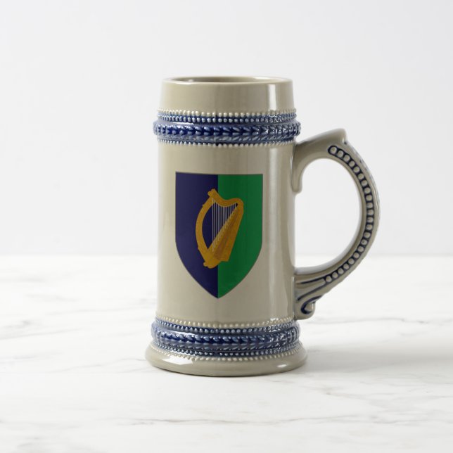 Chope À Bière Irlande Stein - Harpe sur Blue & Green Shield (Droite)
