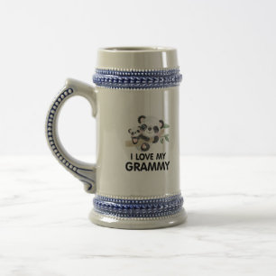 Chope À Bière J'adore Ma Mamie Bébés et Pandas Adultes Mignons
