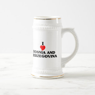 Chope À Bière J'aime la Bosnie-Herzégovine