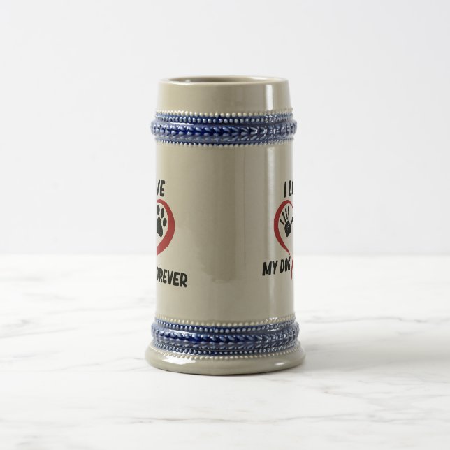 Chope À Bière J'aime mon chien jeter l'oreiller (Centre)