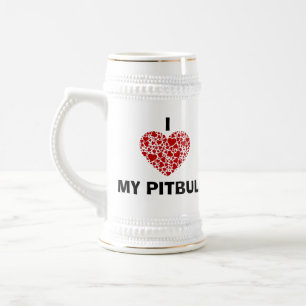 Chope À Bière j'AIME MON PITBULL STEIN