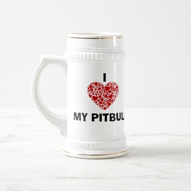 Chope À Bière j'AIME MON PITBULL STEIN (Gauche)