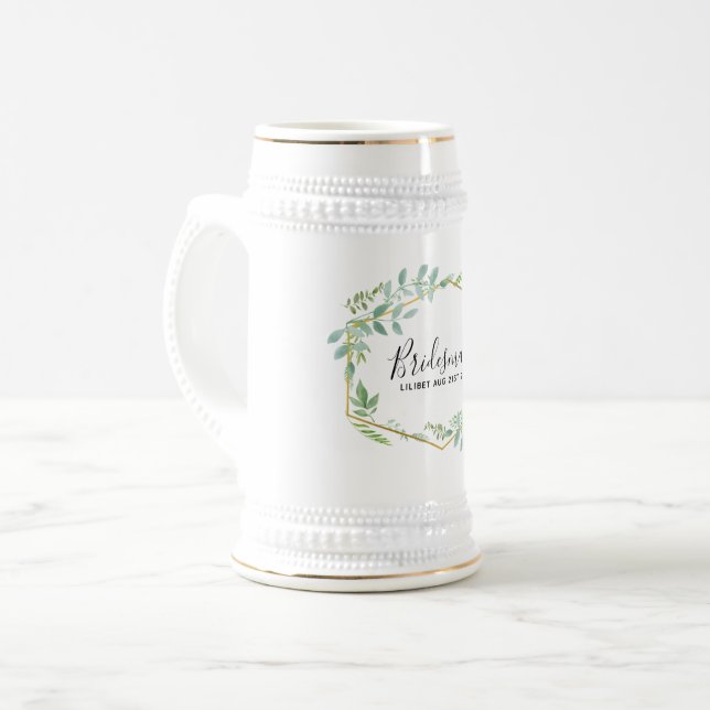 Chope À Bière Jardin Botanique Feuillage Vert Mariage (Devant gauche)
