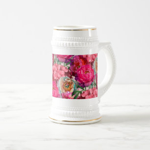 Chope À Bière Jardin fleuri romantique