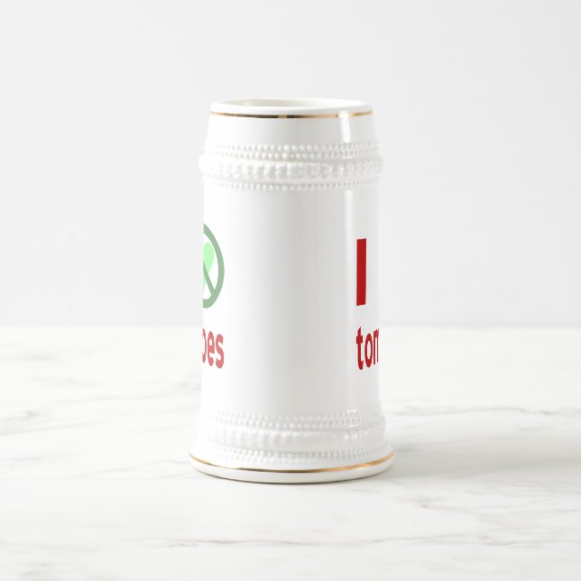 Chope À Bière Je déteste les tomates Pas d'amour (Centre)