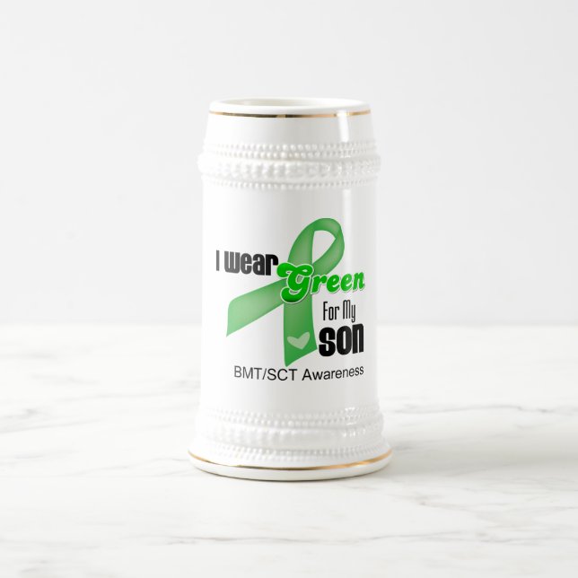 Chope À Bière Je porte un ruban vert pour mon fils (Centre)