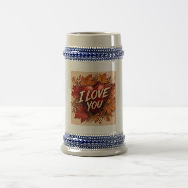Chope À Bière Je t'aime conception de cœur (Centre)