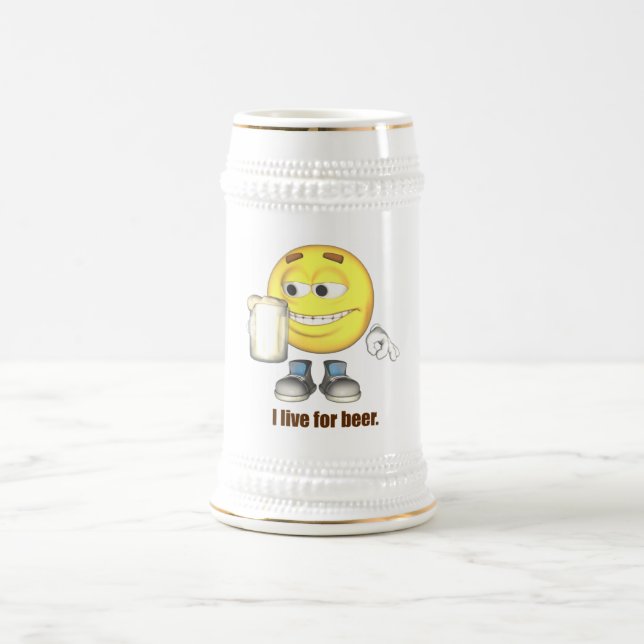 Chope À Bière Je vis pour la bière Stein (Centre)