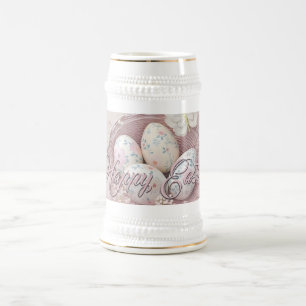 Chope À Bière Joie de Pâques douce avec motif floral