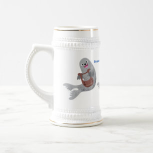 Chope À Bière Joli dessin animé sur le phoque du Groenland