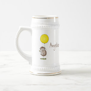 Chope À Bière Joli hérisson et motif de dessin animé de ballon