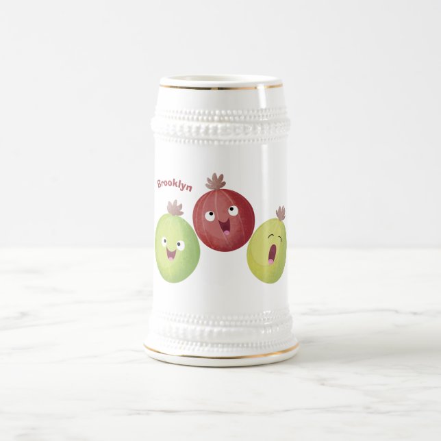 Chope À Bière Joli trio gooseberry chantant dessin animé (Centre)