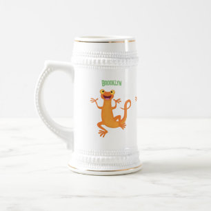 Chope À Bière Joli triton orangé joyeux