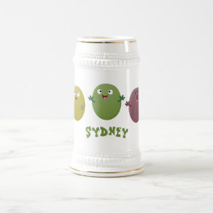 Chope À Bière Jolie olives joyeux chantant dessin animé