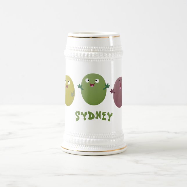 Chope À Bière Jolie olives joyeux chantant dessin animé (Centre)