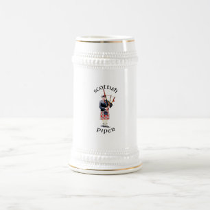 Chope À Bière Joueur de cornemuse en kilt rouge