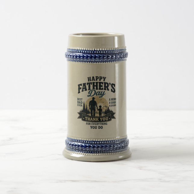Chope À Bière Joyeuse fête des pères - Meilleur papa ever (Centre)
