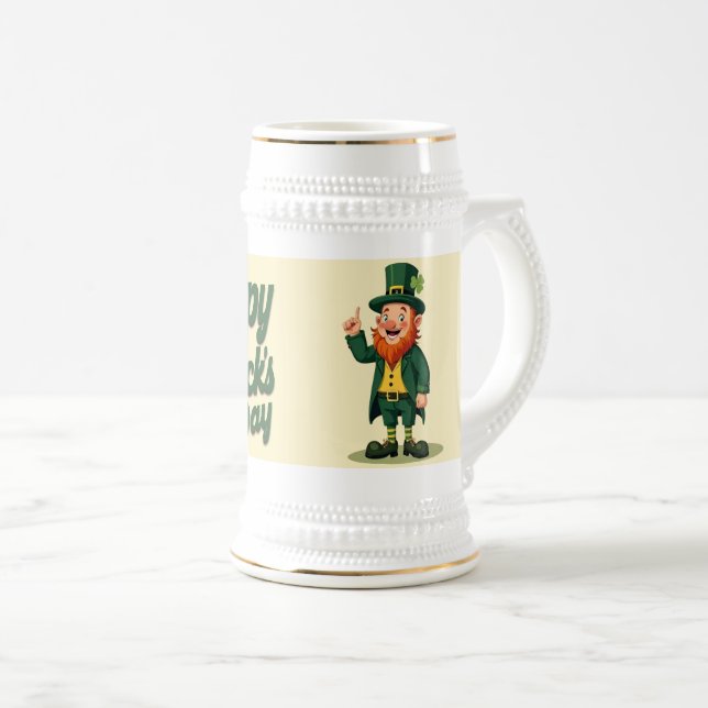 Chope À Bière Joyeuse Saint-Patrick Mignon Lutins (Devant droit)